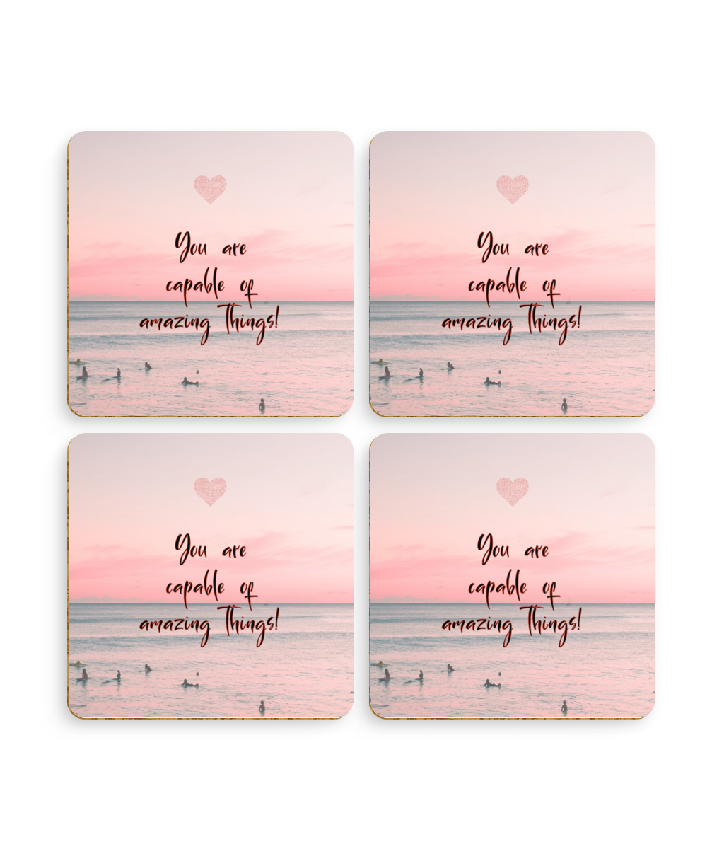 You Are Capable 4-Piece Coaster Set