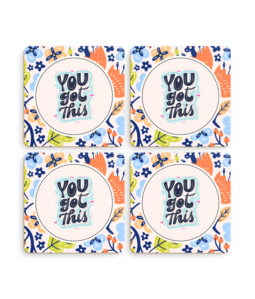 You Got This 4-Piece Coasters Set