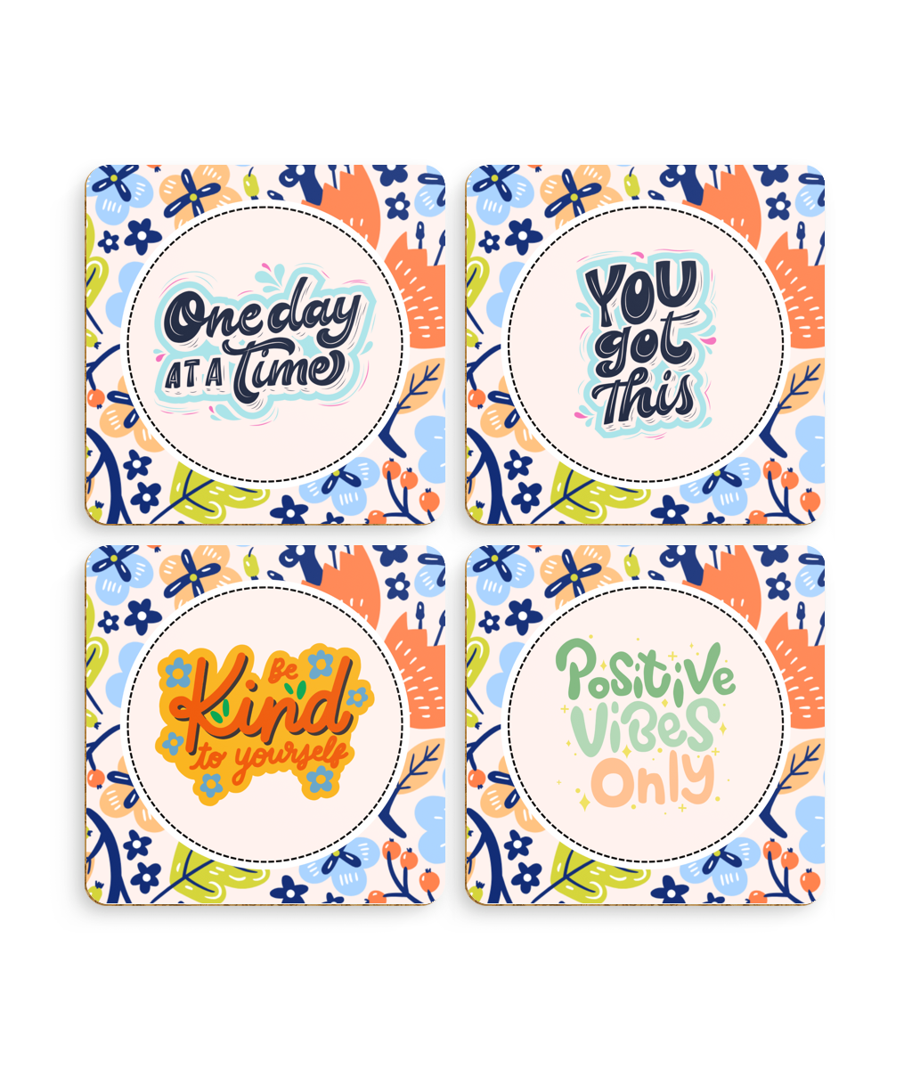 Feel Good 4-Piece Coaster Set 1